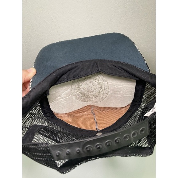 Vintage Trucker Hat Checkered Black White Texas Polygraph Investigator Snap Back - Picture 7 of 10